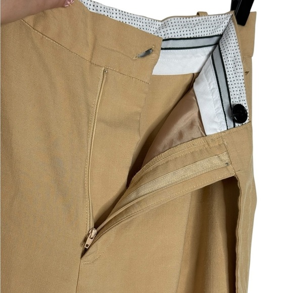 Zara Tan Wide Leg Pants size medium zipper fly - Picture 9 of 13